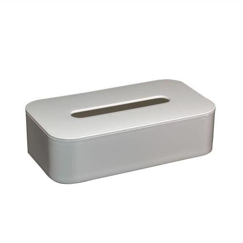 Contempo Collection Flat Tissue Box Cover, Gloss White